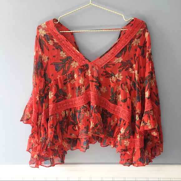 Free People Tops - Free People bright lights top Boho size small